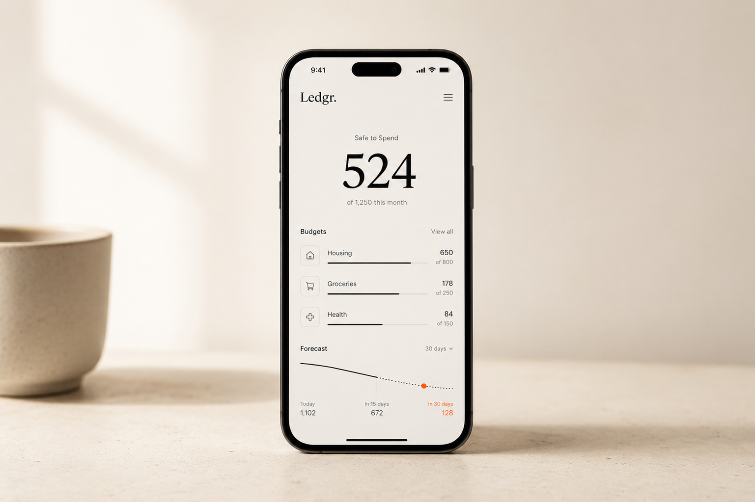 Ledgr — predictive personal-finance app
