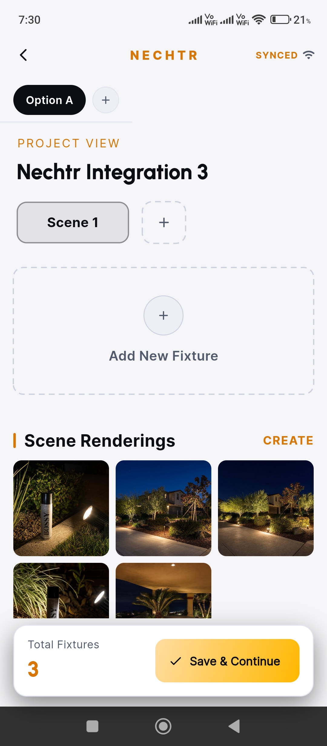 Nechtr — Settings / project list screen