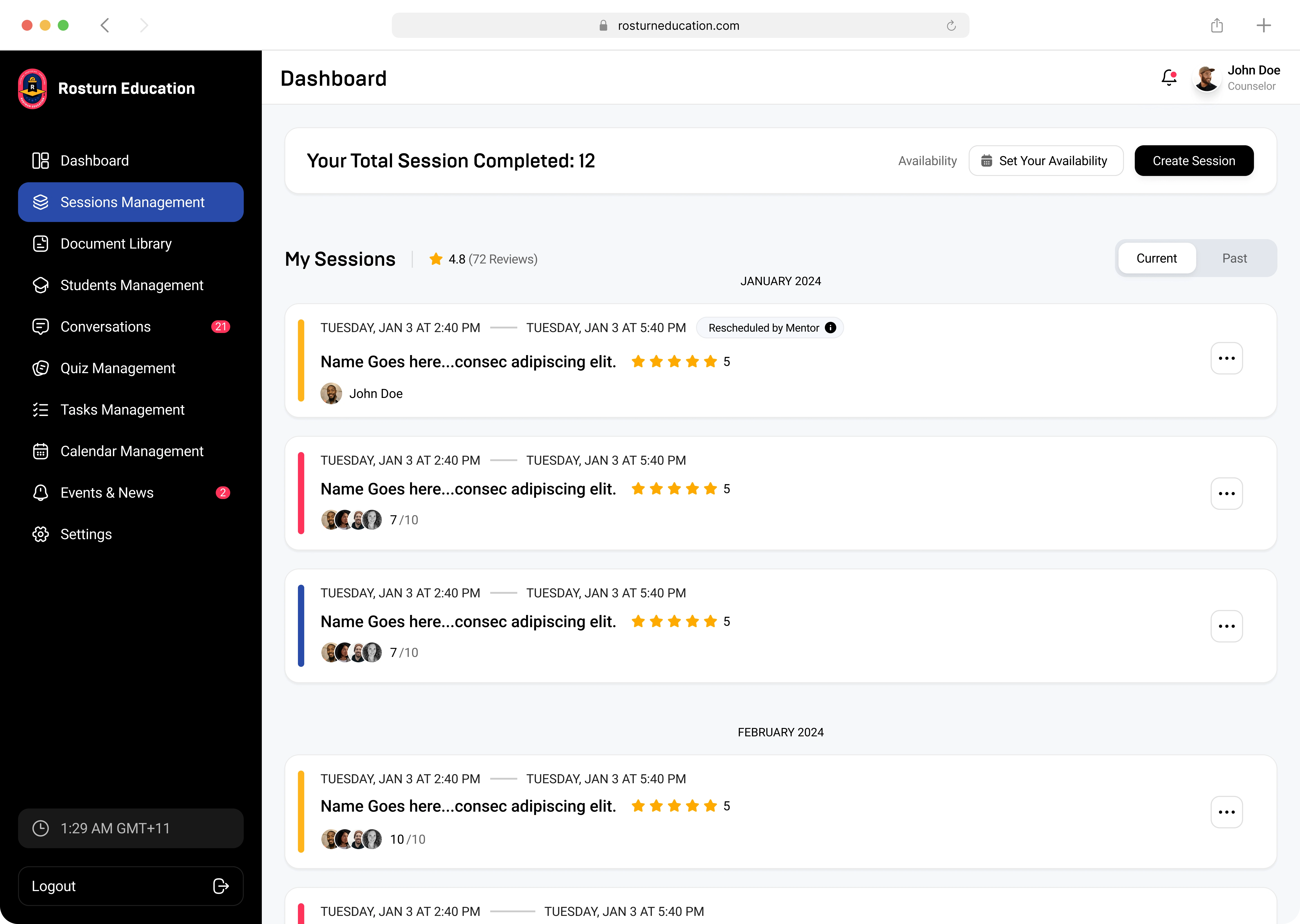 Rostrum — Admin dashboard